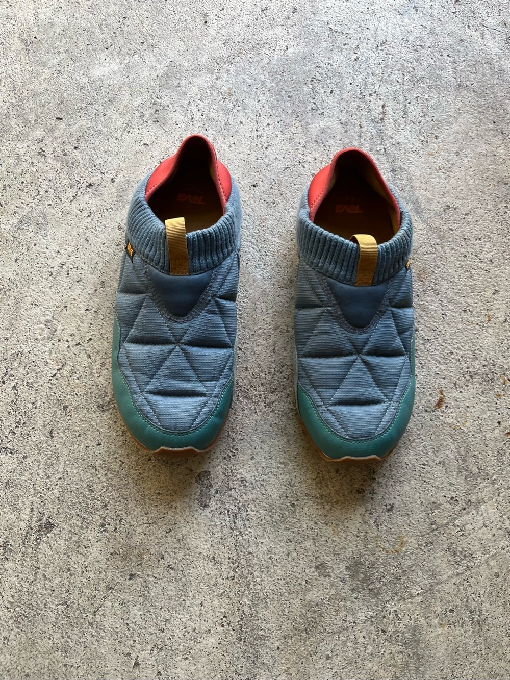 Teva Men’s Quilted Slip-On Sneakers - Slate Blue with Teal and Coral Accents